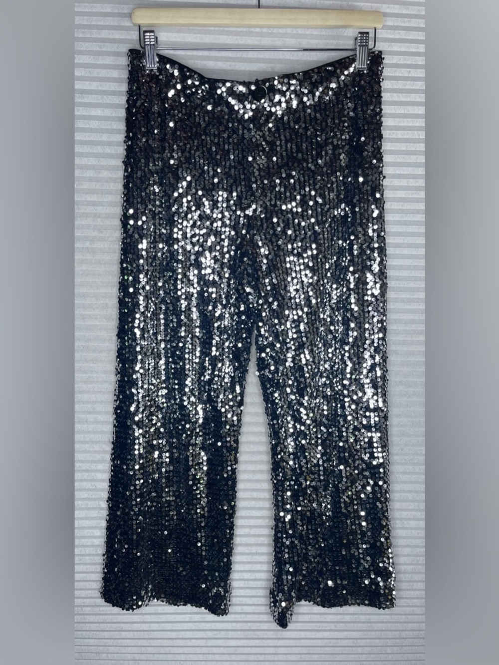 Maeve The Colette Cropped Wide Leg Sequin Pants 28 Petite Party Fancy Waist 30 - Picture 2 of 7